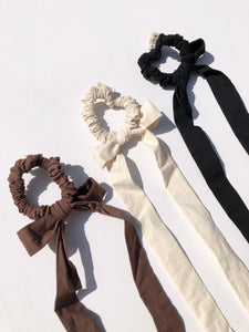 COTTON POPLIN BOW SCRUNCHIES