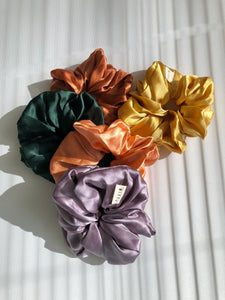 PURE SILK LARGE SCRUNCHIES - heritage