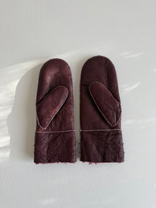 2025 SHEARLING MITTENS - white stitch