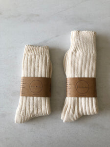 ORGANIC COTTON CHUNKY RIBBED HIGH SOCKS