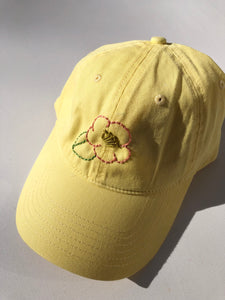 HAND EMBROIDERY CAMELLIA CAPS