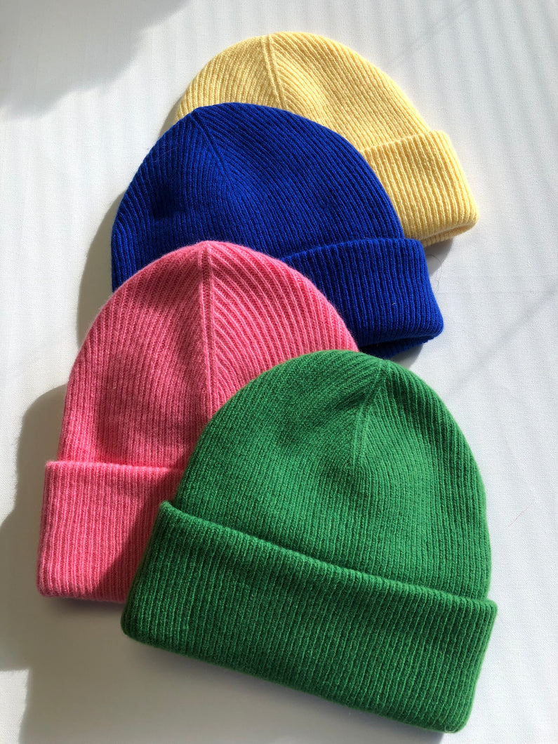 MERINO WOOL BEANIE - double layer - crystal brights