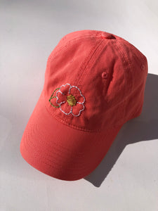 HAND EMBROIDERY CAMELLIA CAPS