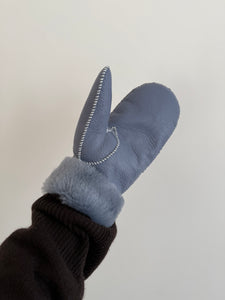 2025 SHEARLING MITTENS - white stitch