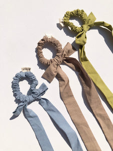 COTTON POPLIN BOW SCRUNCHIES