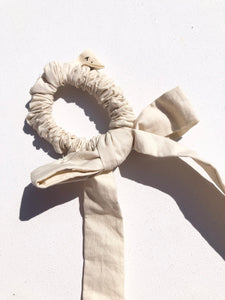 COTTON POPLIN BOW SCRUNCHIES