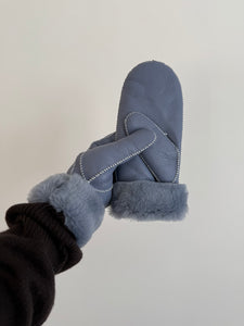 2025 SHEARLING MITTENS - white stitch