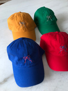 HAND EMBROIDERY BOW CAPS - bright