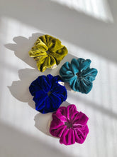 Load image into Gallery viewer, SILK VELVET SCRUNCHIES - crystal bright