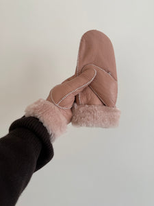 2025 SHEARLING MITTENS - white stitch