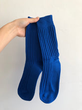Load image into Gallery viewer, RIBBED COTTON HIGH SOCKS - Crystal bright