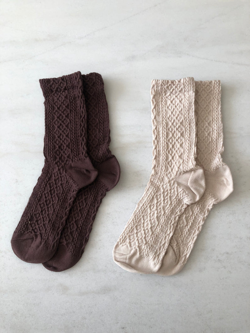 PACK OF TWO - CABLE SOCKS