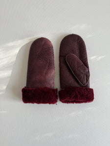 2025 SHEARLING MITTENS - white stitch