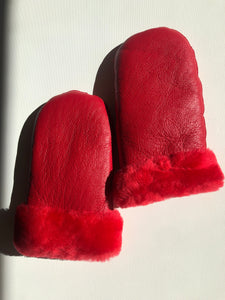 SHEARLING MITTENS