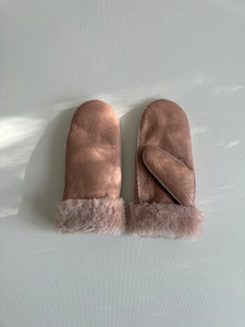 2025 SHEARLING MITTENS - white stitch