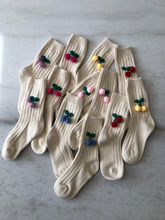 Load image into Gallery viewer, CROCHET CHERRY RIBBED SOCKS