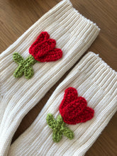 Load image into Gallery viewer, CROCHET TULIPS RIBBED SOCKS
