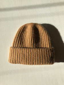 RIBBED WOOL DOUBLE LAYER BEANIE