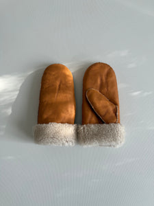 2025 SHEARLING MITTENS - white stitch