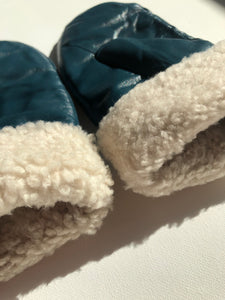 LEATHER SHEARLING MITTENS
