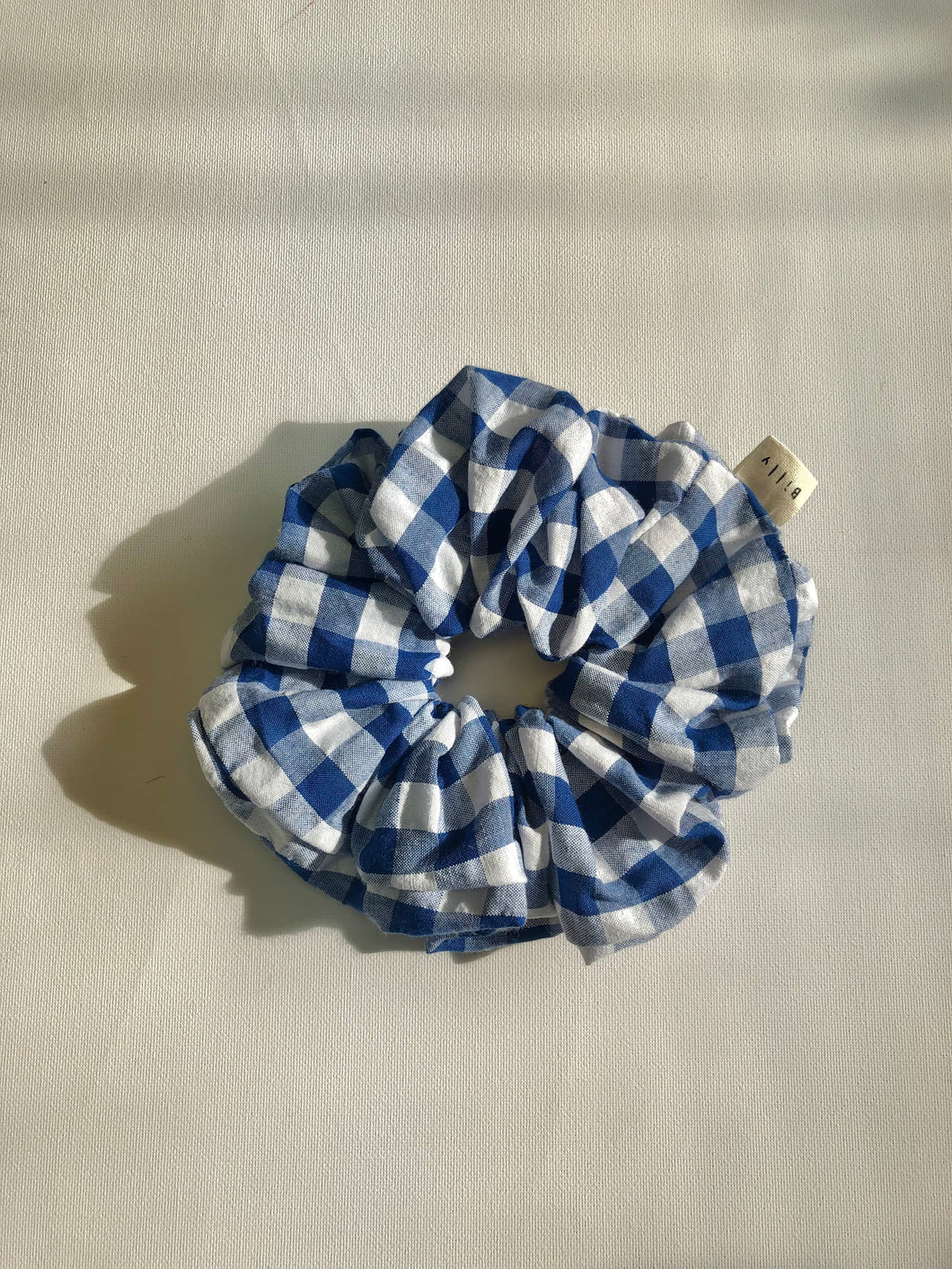 GINGHAM SEERSUCKER SCRUNCHIES  - crystal bright