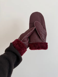 2025 SHEARLING MITTENS - white stitch