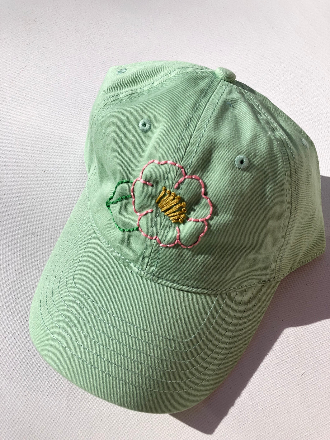 HAND EMBROIDERY CAMELLIA CAPS