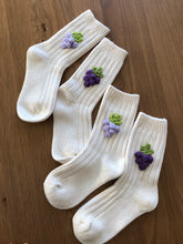 Load image into Gallery viewer, CROCHET GRAPES RIBBED SOCKS