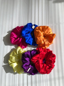 PURE SILK LARGE SCRUNCHIES - crystal brights