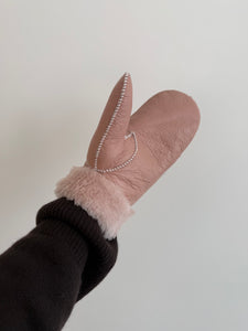 2025 SHEARLING MITTENS - white stitch