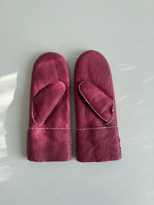 2025 SHEARLING MITTENS - white stitch