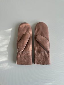 2025 SHEARLING MITTENS - white stitch