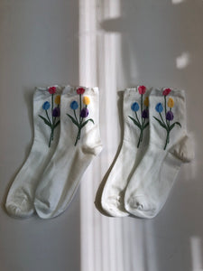 PACK OF TWO TULIPS BOUQUET SOCKS