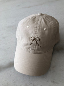 HAND EMBROIDERED BOW CAPS - neutral