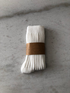RIBBED COTTON HIGH SOCKS - neutral