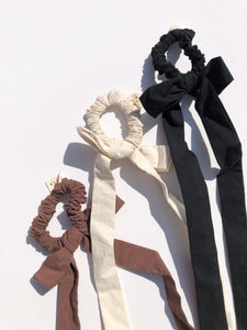 COTTON POPLIN BOW SCRUNCHIES