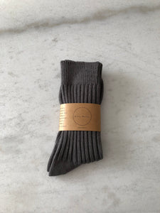 RIBBED COTTON HIGH SOCKS - neutral