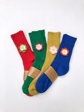 Load image into Gallery viewer, CROCHET DAFFODILS COTTON RIBBED SOCKS