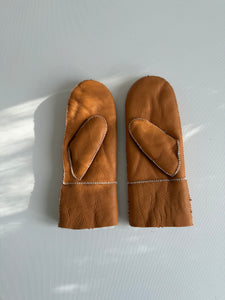 2025 SHEARLING MITTENS - white stitch