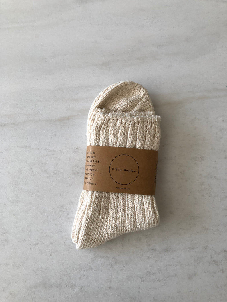 ORGANIC SLUB COTTON ANKLE SOCKS