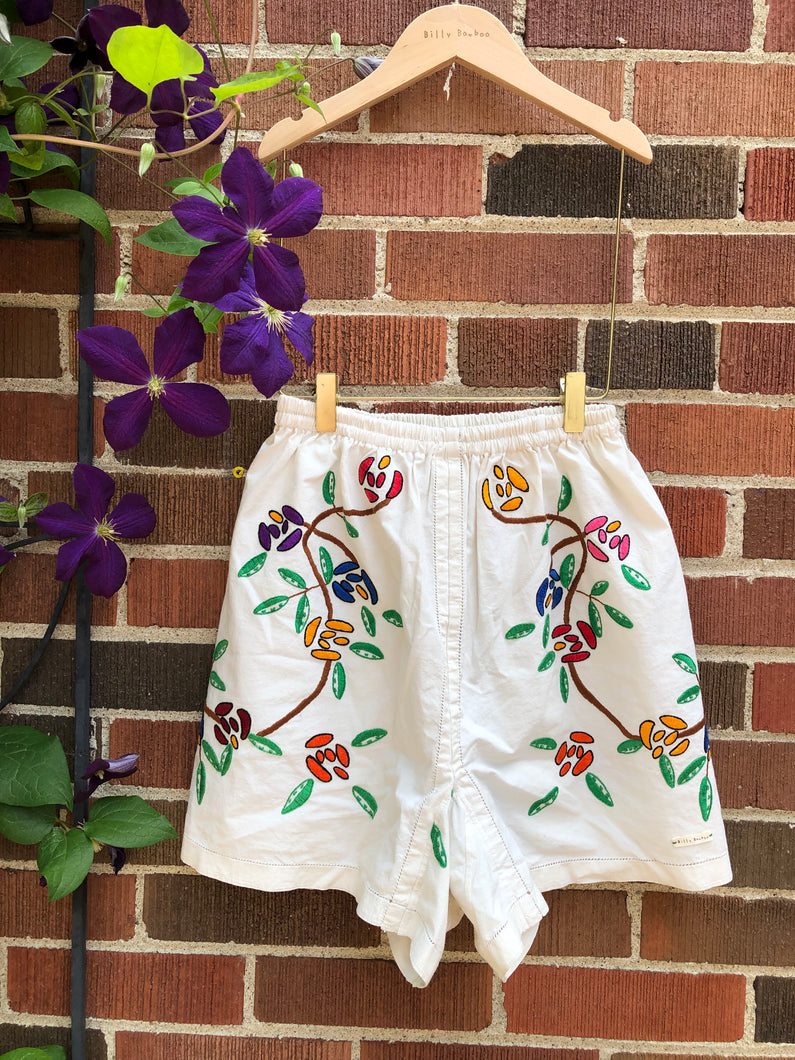 VINE ROSES UP-CYCLE SHORTS