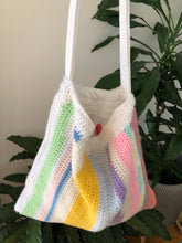 Load image into Gallery viewer, BABY PINK UP-CYCLE CROCHET TOTE BAG