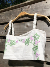 Load image into Gallery viewer, GRAPES hand embroidery up-cycled cropped top